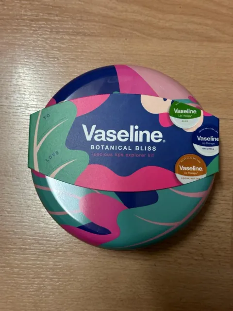 Vaseline 3pcs Botanical Bliss Lip Balm Set, Original, Aloe & Cocoa Butter New