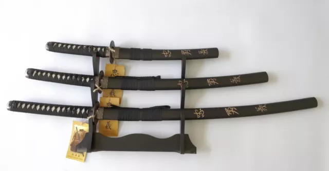 “The Last Samurai” Japanese Samurai Sword Katana Wakizashi Tanto Blade set of 3 2