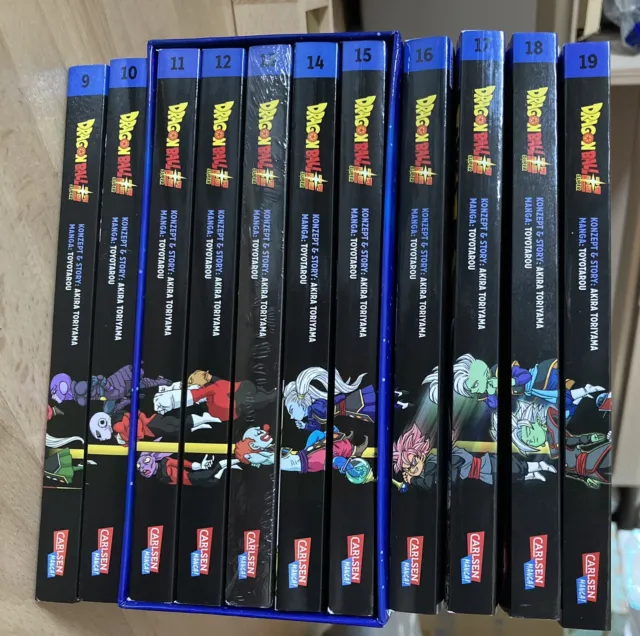 Dragon Ball Super Manga Band 9-19 inklusive Sammelschuber + Türschilder