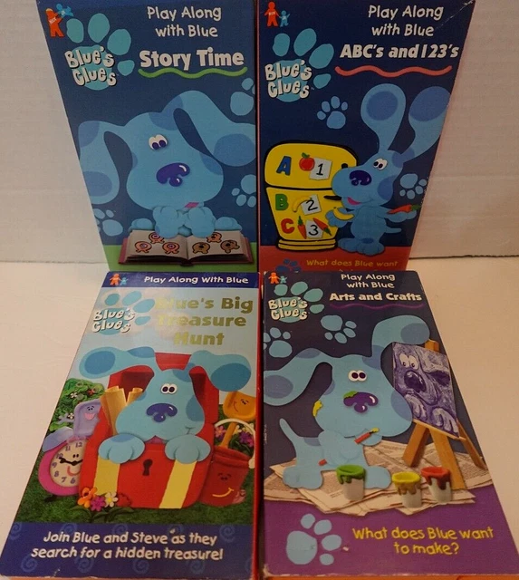BLUE’S CLUES VHS tape lot (tested) 4 orange tapes, Nick Jr. 14.40