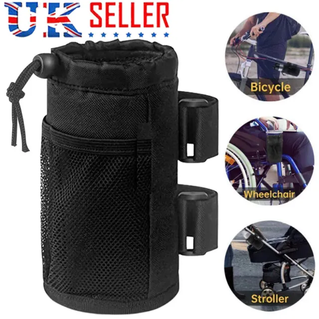 Bike Bicycle Water Bottle Holder Bag Handlebar Cup Drink Holder Stem Bag Black S