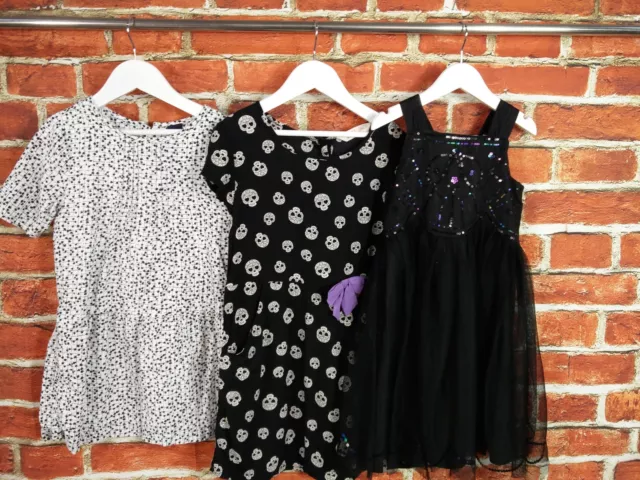 Pacchetto Abiti Ragazze Età 6-7 Anni Gap H&M Nero Stampa Teschio Paillettes Bambini 122Cm