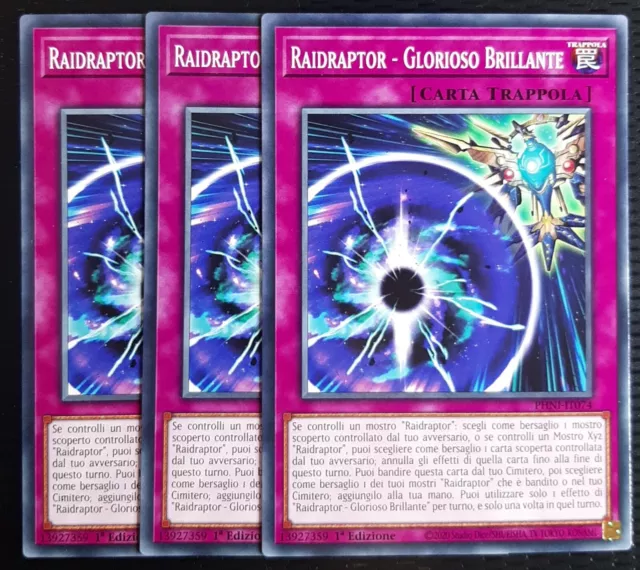 PlaySet 3X : RAIDRAPTOR GLORIOSO BRILLANTE in Italiano PHNI-IT074 Comune YUGIOH