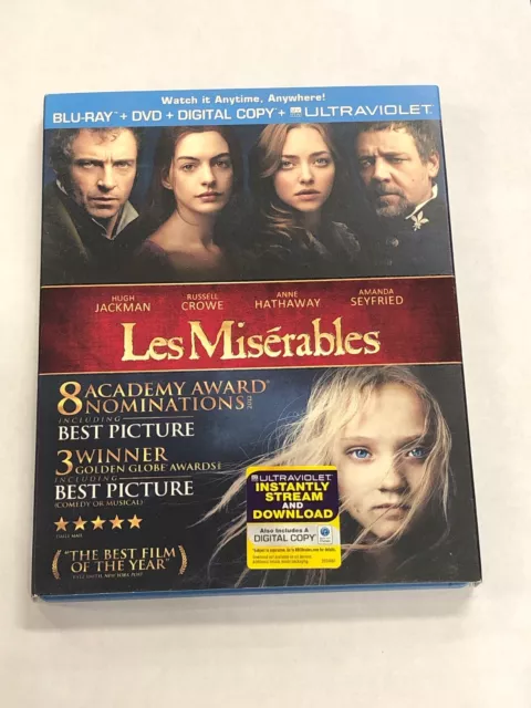 Les Miserables Bluray DVD Digital Copy And Ultraviolet Disc Set