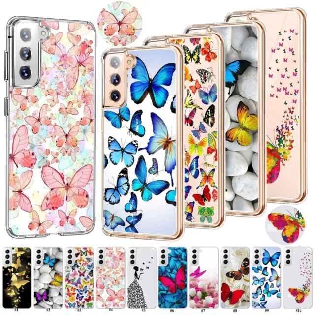 Elegant Butterfly Silicone Case Back Cover For Samsung Galaxy S23 FE S24 A15 A54