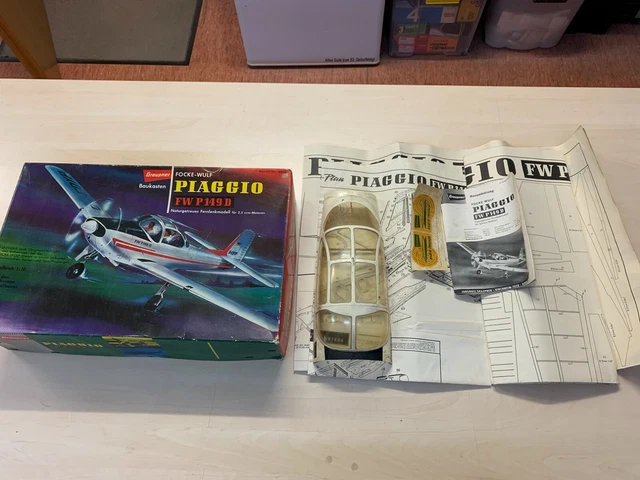 Maquette Avion Graupner Piaggio FW P 149 D, échelle 1/10, Vintage 1961, à Assembler