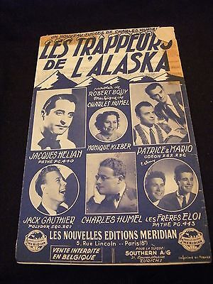 Alaska " Spartito Le Trapper Di Alaska Kléber Hélian Gauthier Music Sheet " 