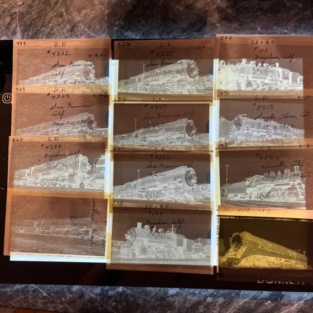 Original 1950'S Southern Pacific Railroad Negatives Lot Of 12 Exc. Condition. 1B