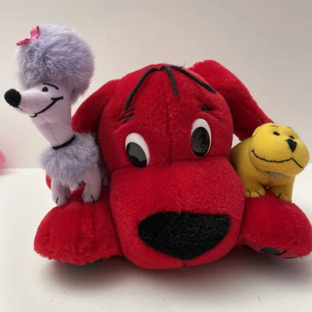 Scholastic Clifford The Big Red Dog Plush w/ Cleo & T-Bone Friends Forever 2002