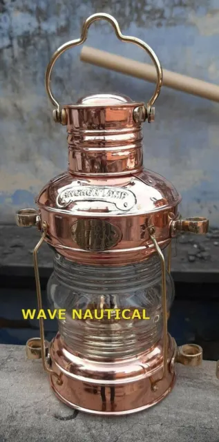 Lanterne de navire en cuivre en laiton nautique ~ Lampe d'ancre marine ~...