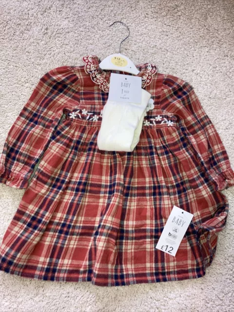 BABY GIRL BNWT 9 12 Months Asda George 2 Piece Dress With Tights Sets 5.00 PicClick UK