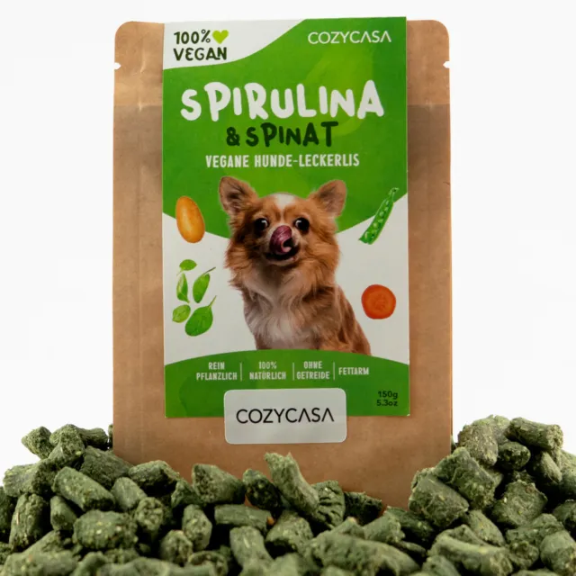 Spirulina Hunde Leckerli - Kausnack für Hunde & Welpen 100% Natürlich Pflanzlich