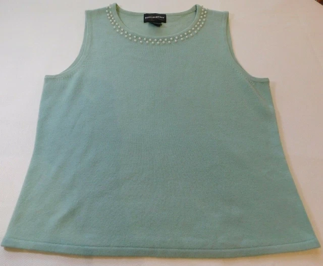 Requirements M Media Maglione senza Maniche Camicia Camicetta Lt Verde Usato