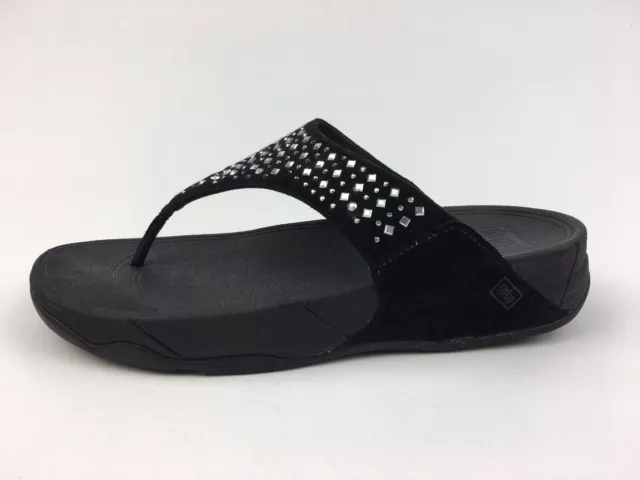 FitFlop 'Novy' 507-001-080 Comfort Thong Sandals Women’s Size 10, Black 2393