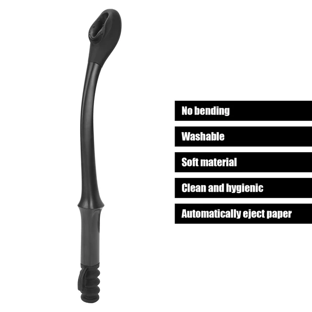 (Nero) Aiuto per pulizia tessuto WC Buddy inferiore per pulizia lungo comfort WC