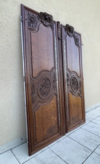 Antique French Carved Armoire Doors Architectural Salvage Design Reclaimed 7