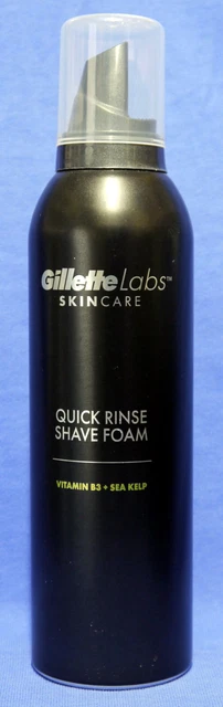 Gillette Labs 240 ml schiuma da barba risciacquo rapido: vitamina B3 e alghe di mare - nuovo