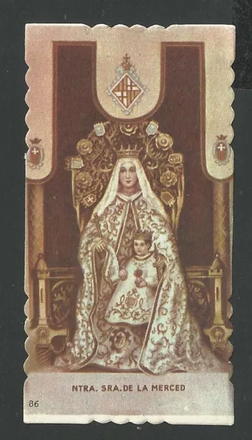 Estampa antigua Virgen de la Merced andachtsbild santino holy card santini