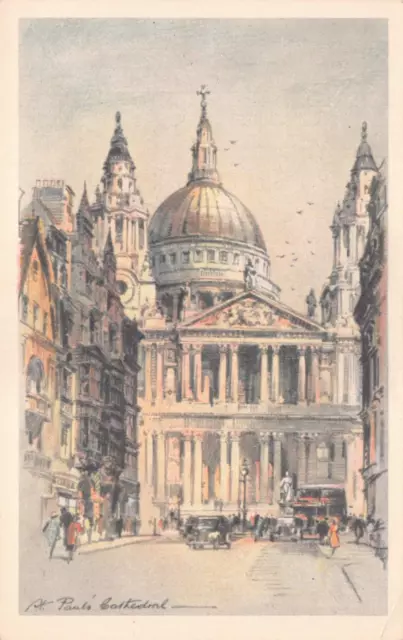 Postkarte - St Pauls Kathedrale - London - Farbbleistiftserie - Tucks