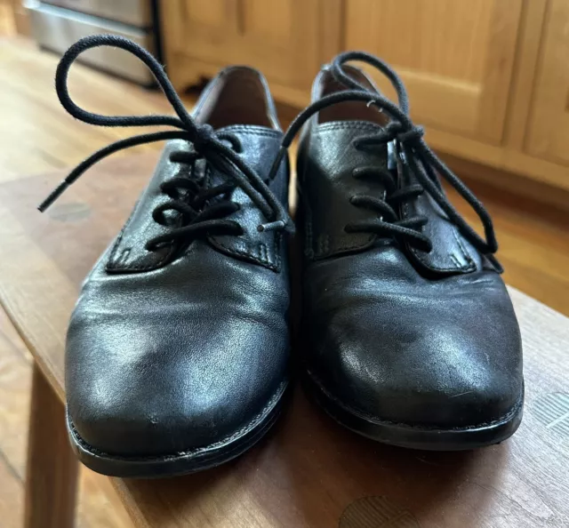 Frye Anna Oxford black women’s 7.5 genuine leather lace-up shoes EUC