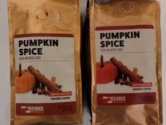 2 Red Brick Roasting Co. Delicious PUMPKIN SPICE Ground Coffee 12 oz 2 Red Brick Roasting Co. Delicious PUMPKIN SPICE Ground Coffee 12 oz