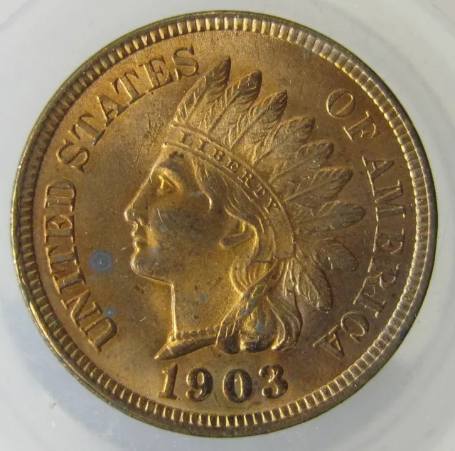 1903 Indian Head Cent Penny 1c - Uncirculated - Red