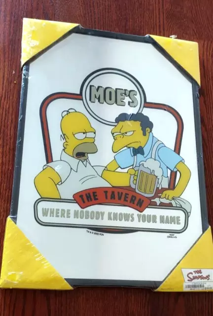 VTG The Simpsons Moe's Tavern "Where Nobody Knows Your Name" Beer Mirrored Sign