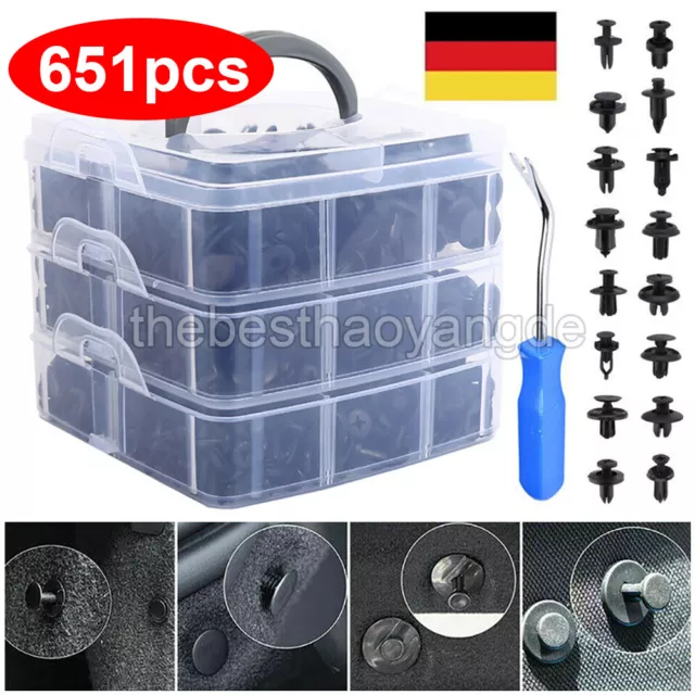 651 Auto Befestigung Clips KFZ Türverkleidung Niete Stoßstange Trim Moulding Set