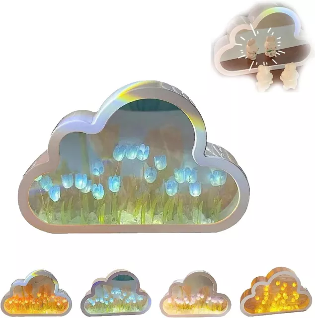 Forever Cloud Mirror Tulips, Cloud Tulip Lamp, Luz De Noche De Tulipan