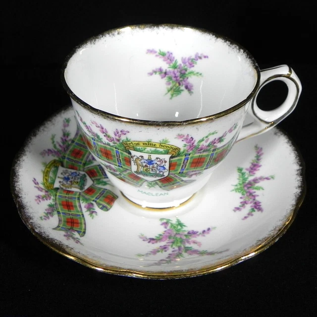 Juego de tazas de té y platillo MACLEAN Royal Stafford serie tartan hueso China Inglaterra