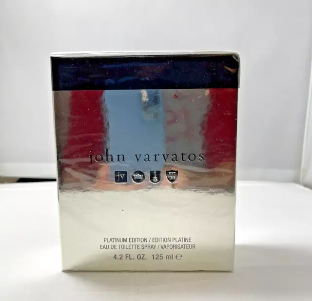 john varvatos platinum edition men,s eau de toilette spray 125 ml new in box