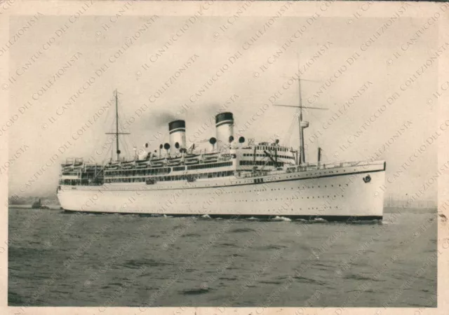 Nave Transatlantico DUILIO GIULIO CESARE Italia Flotte Riunite Genova Cartolina