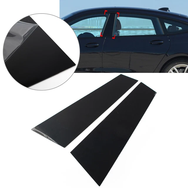 Lot De 6 Garnitures De Pilier De Porte Pour Dodge Charger 2006-2010 - Polycarbonate Noir Brillant