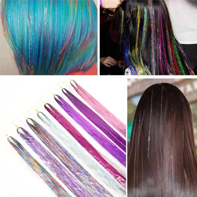 Hair Tinsel Glitter Sparkle Shiny Dazzles Bling Holographic Braiding Headdress 2