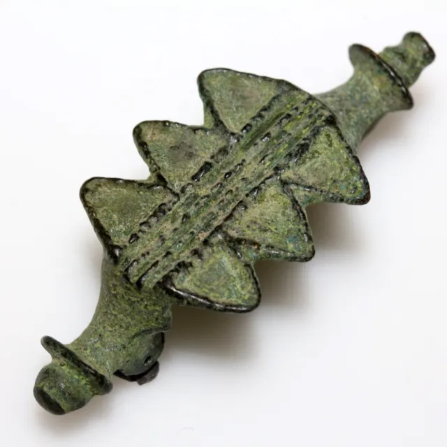 Ancient Roman bronze fibula brooch circa 200-300 A.D