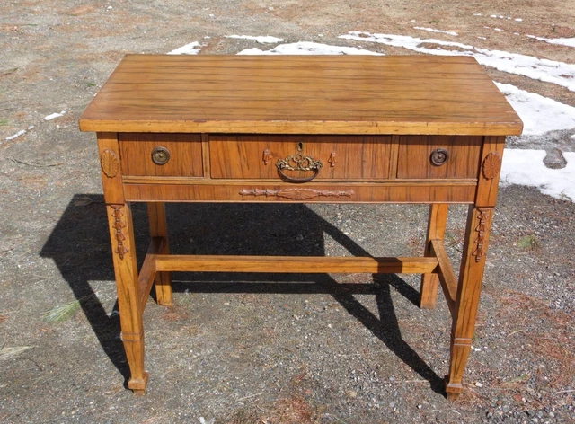 Antique French Louis XVI Style Fruitwood Writing Desk Vanity Console Table