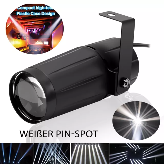 LED Pin Spot 30W Punktstrahler Partylicht Scheinwerfer für Spiegelkugel kaltweiß