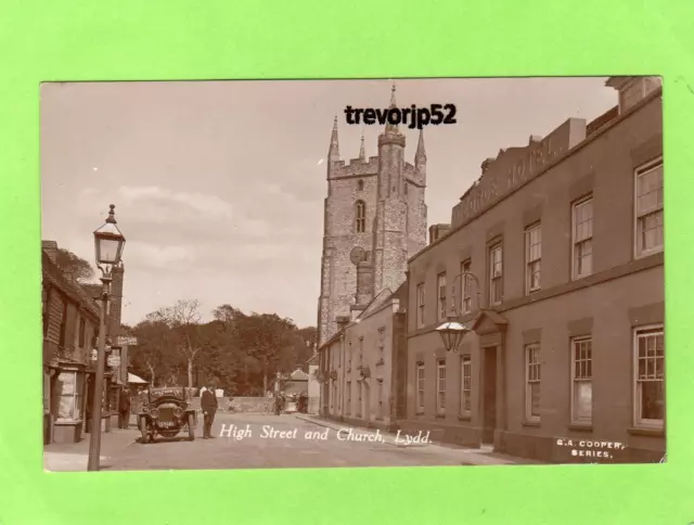 High Street Church Lydd Motor Car George Hotel unused RP pc Cooper Ref A821