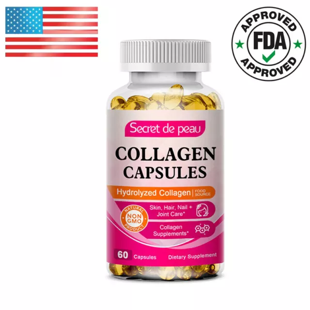 60pcs Collagen Capsules Skinny Tummy  Weight Loss Anti-Aging Slimming Pills