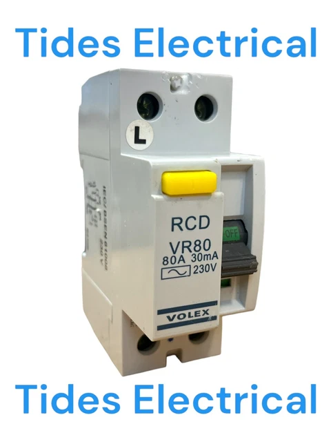 Volex RCD 80 AMP 30 mA doppelpolig 80A Schutz Trip VR80