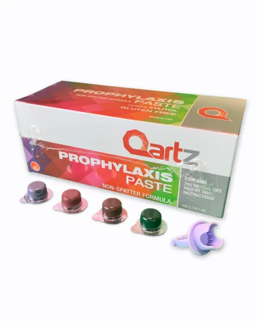 Qartz Prophy Paste Cups - Dental Non Splatter w/ Fluoride - Many Flavors / Grits