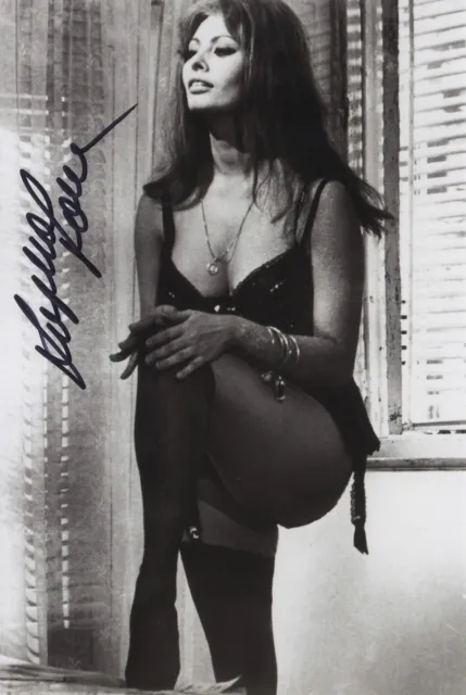 Sophia Loren - Italian Actress & Model - Hand Signed Black & White Photo