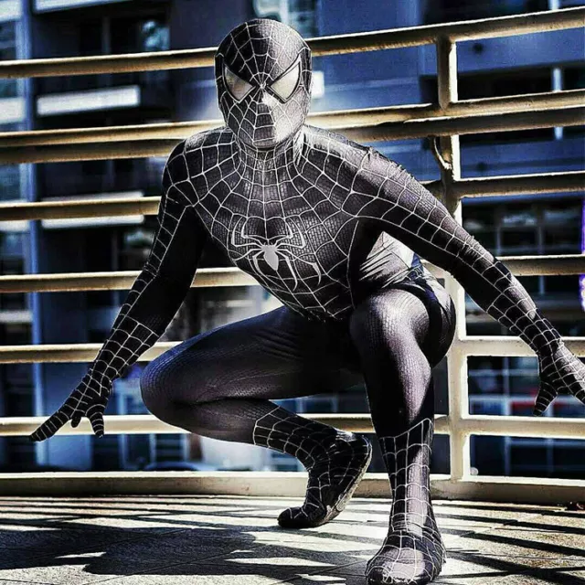 Black Venom Spiderman Jumpsuit Spider-man Cosplay Zentai Suit Halloween  Costume