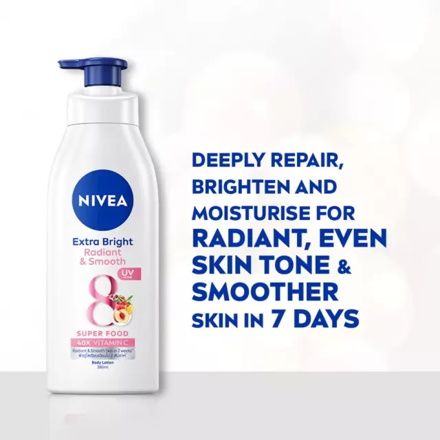 Nivea Extra White Radiant & Smooth Lotion Whitening 380ml pack of 2 bottles 3