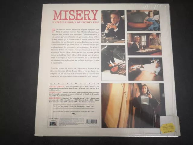 Laserdisc Pal Vf Film - Misery - Stephen King 1993 Thriller Katy Bates 2