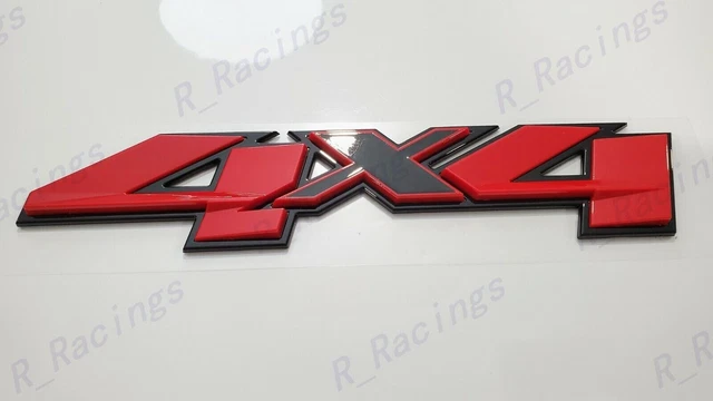 Gloss Black Red 3D 4x4 Bed Rear Emblem Badge Decal FOR Silverado GMC Sierra 2