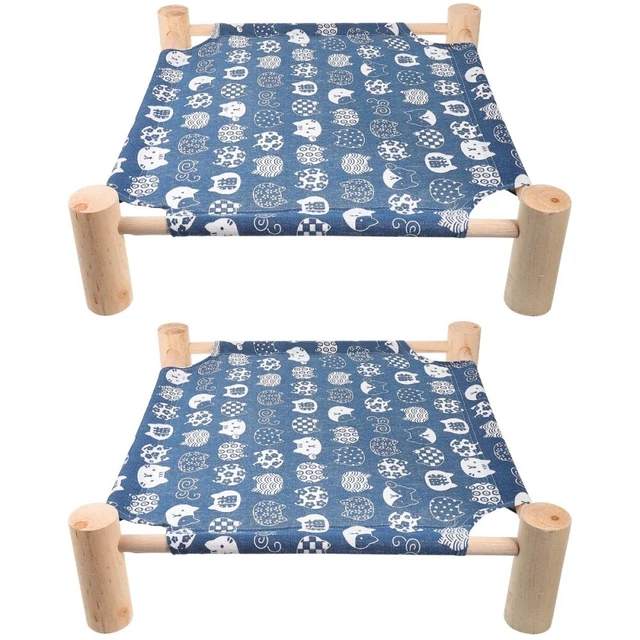 2 Pieces Canvas Pet Camp Bed Hanging for Cats Indoor Hammock