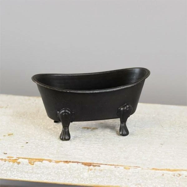 New Primitive Farmhouse BLACK CLAWFOOT VINTAGE BATH TUB SOAP DISH Holder