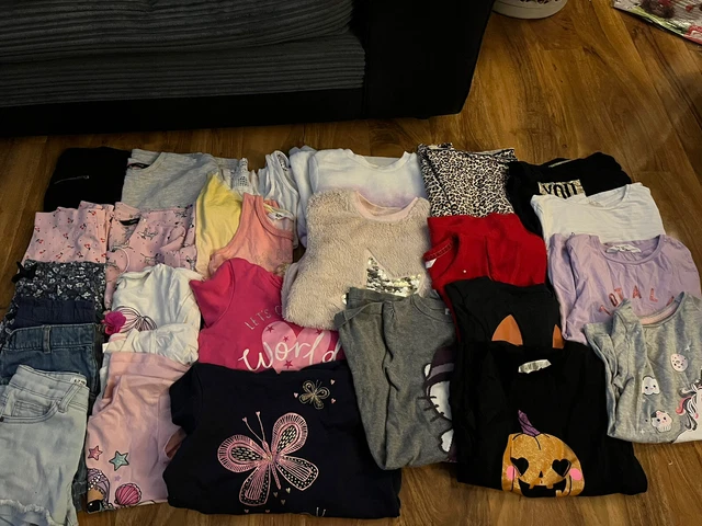 Very Large Girls Clothes Bundle Age 6-7 Years Tops Jumpers Shorts Hoodies