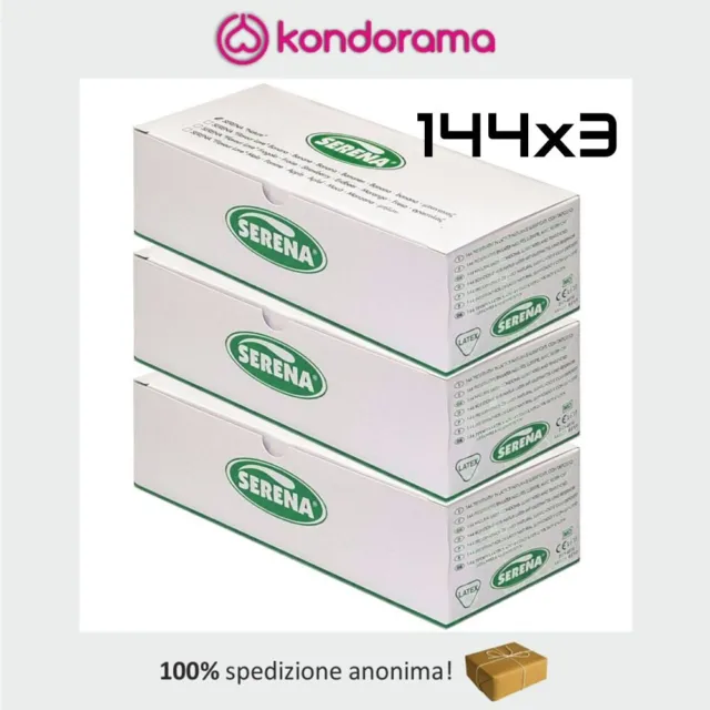 3 box Serena Nature profilattici preservativi condom classici trasparenti 144 pz